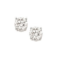 14K White Gold Diamond Stud Earrings