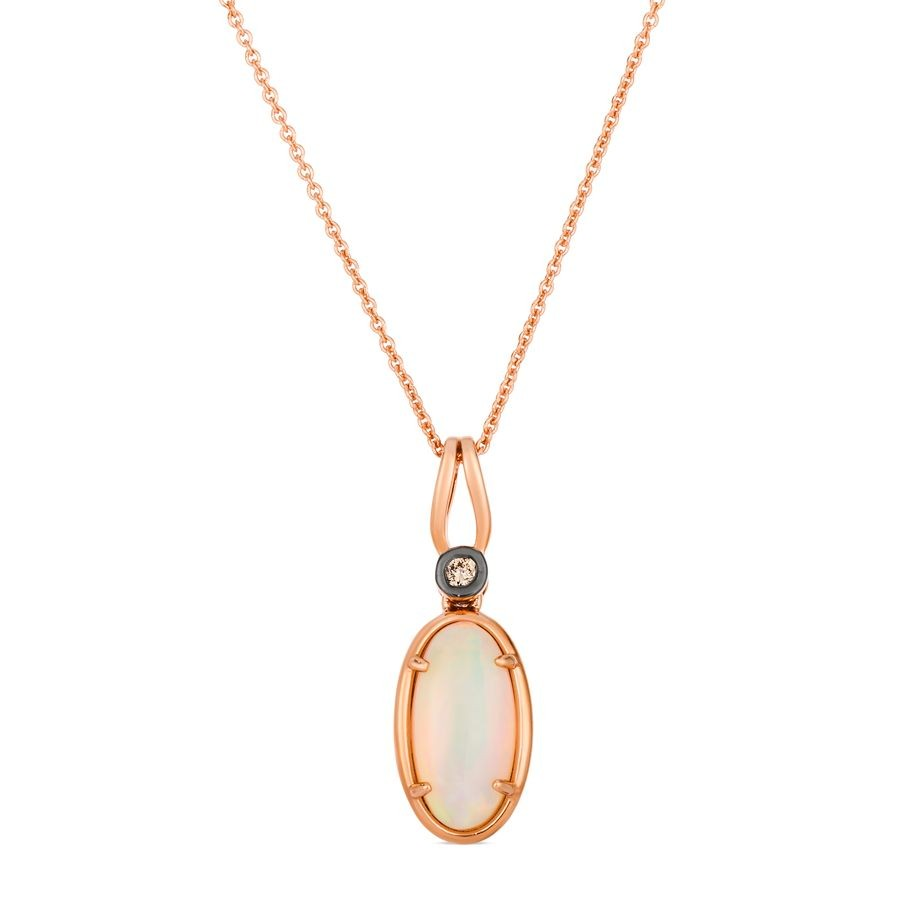 14K Rose Gold Opal Drop Pendant