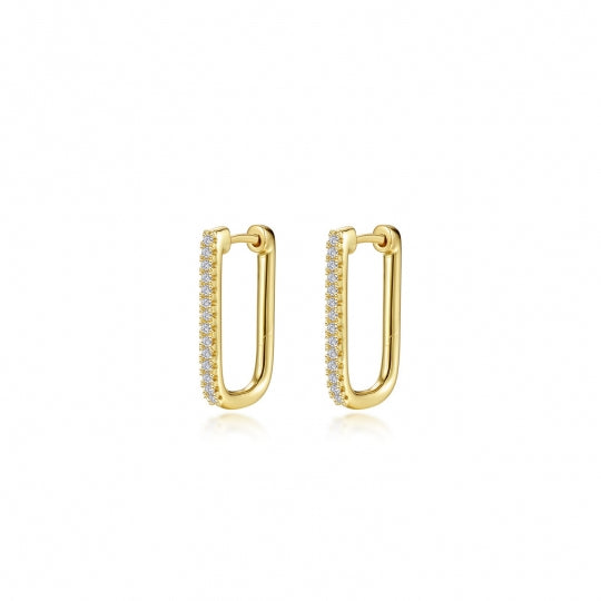 Sterling Silver Yellow CZ Hoop Earrings