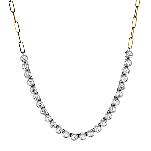 18K Two Tone Diamond Bezel Set Pendant