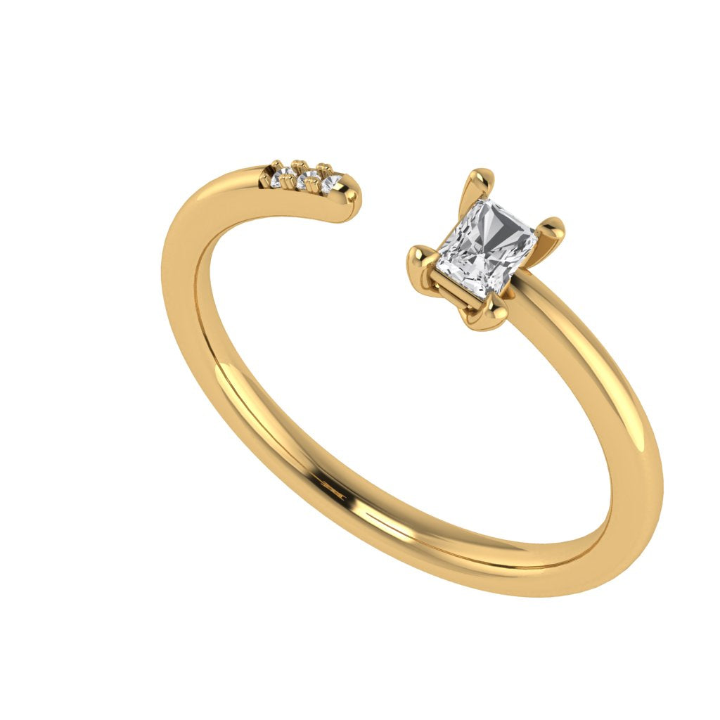 14K Yellow Gold Diamond Contemporary Ring