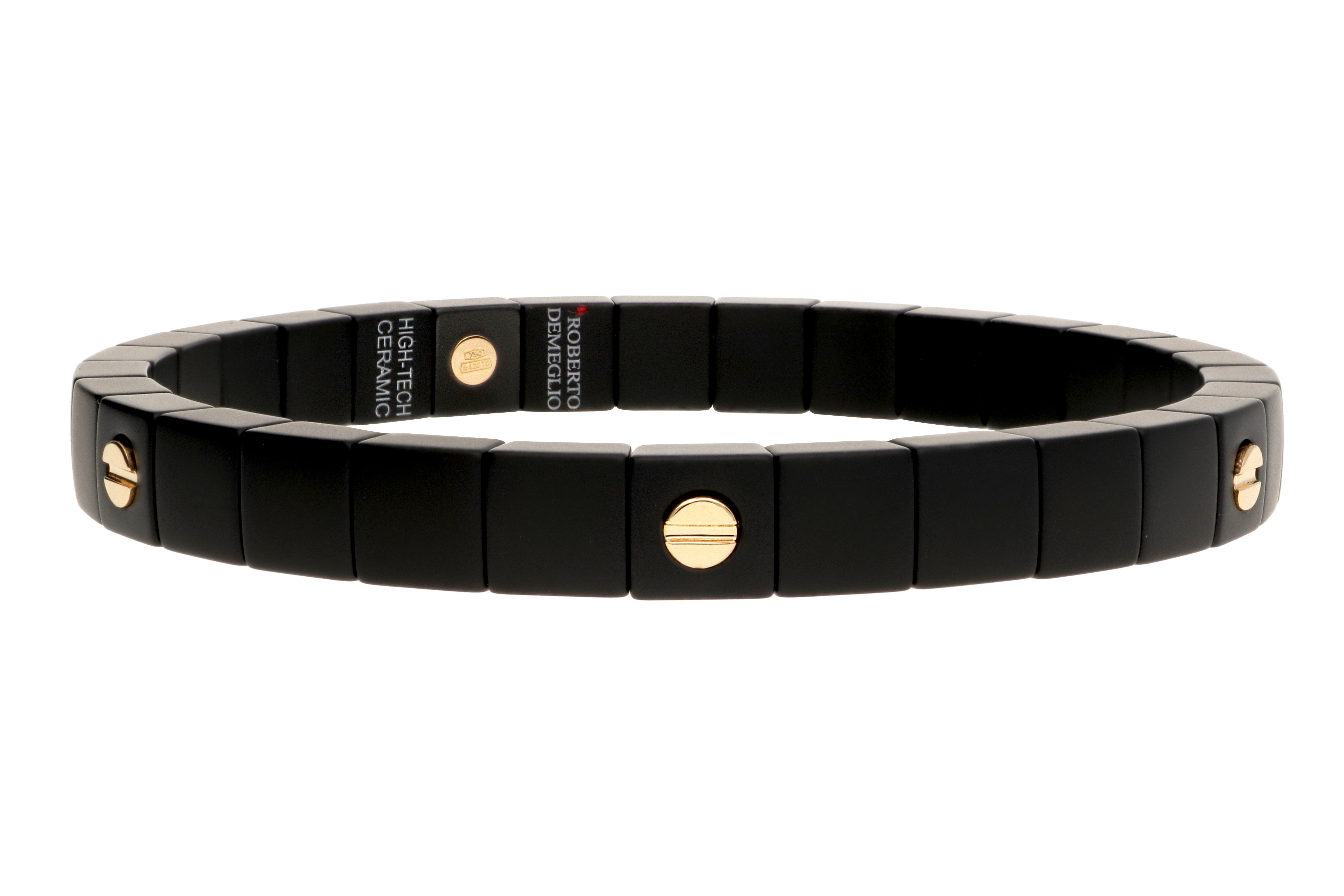 Men's Matte Black Ceramic Stretch Bracelet