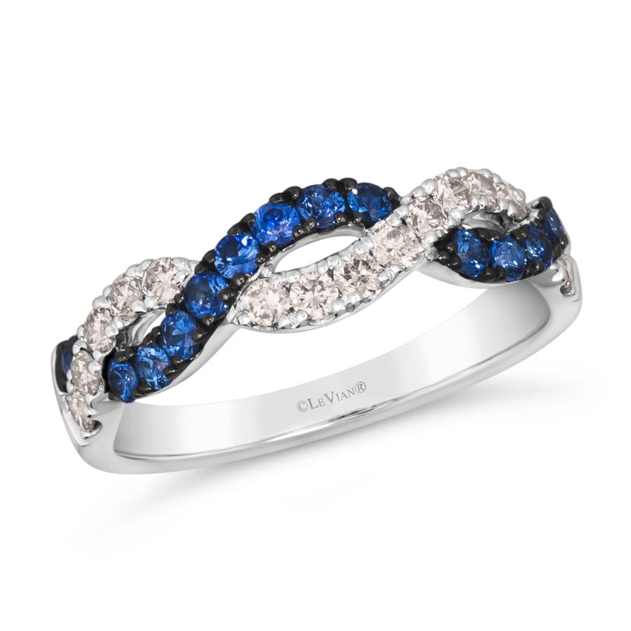 14K White Gold Sapphire Twist Ring