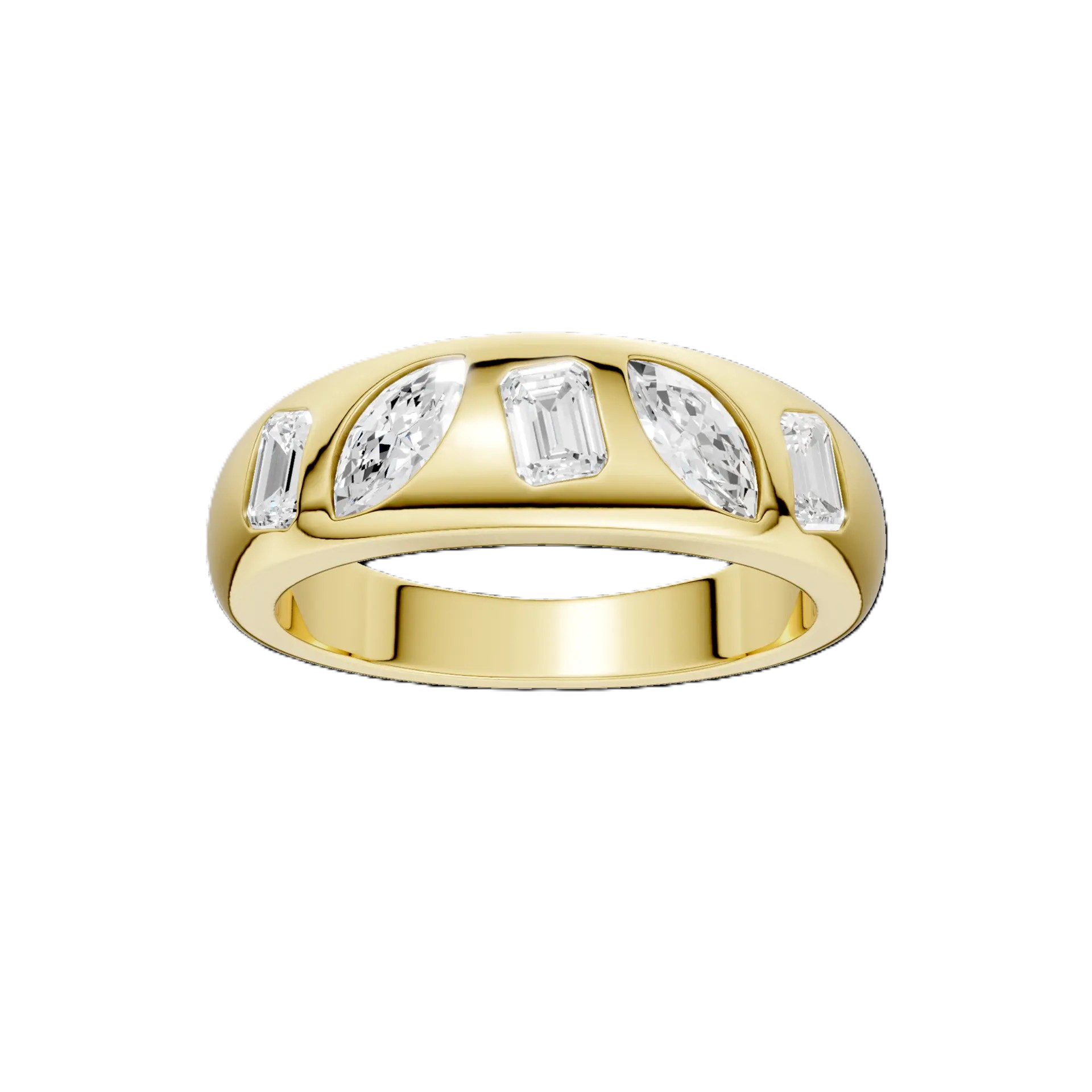 14K Yellow Gold Lab Grown Diamond Contemporary Ring
