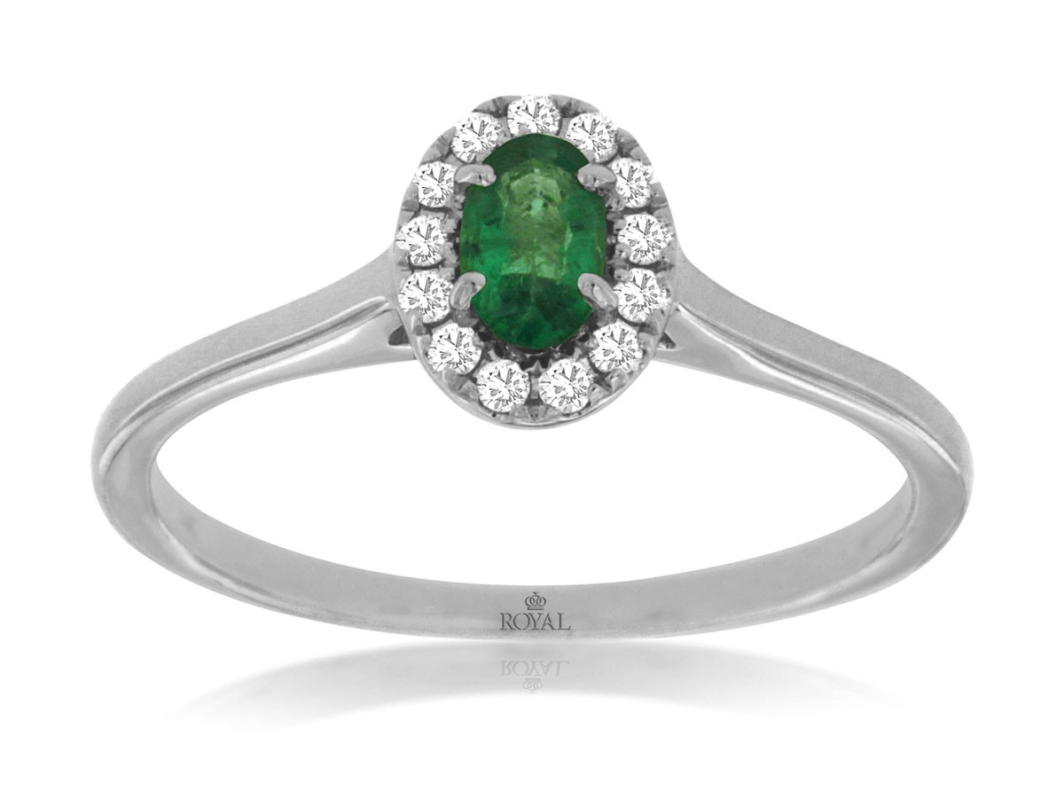 14K White Gold Halo Ring
