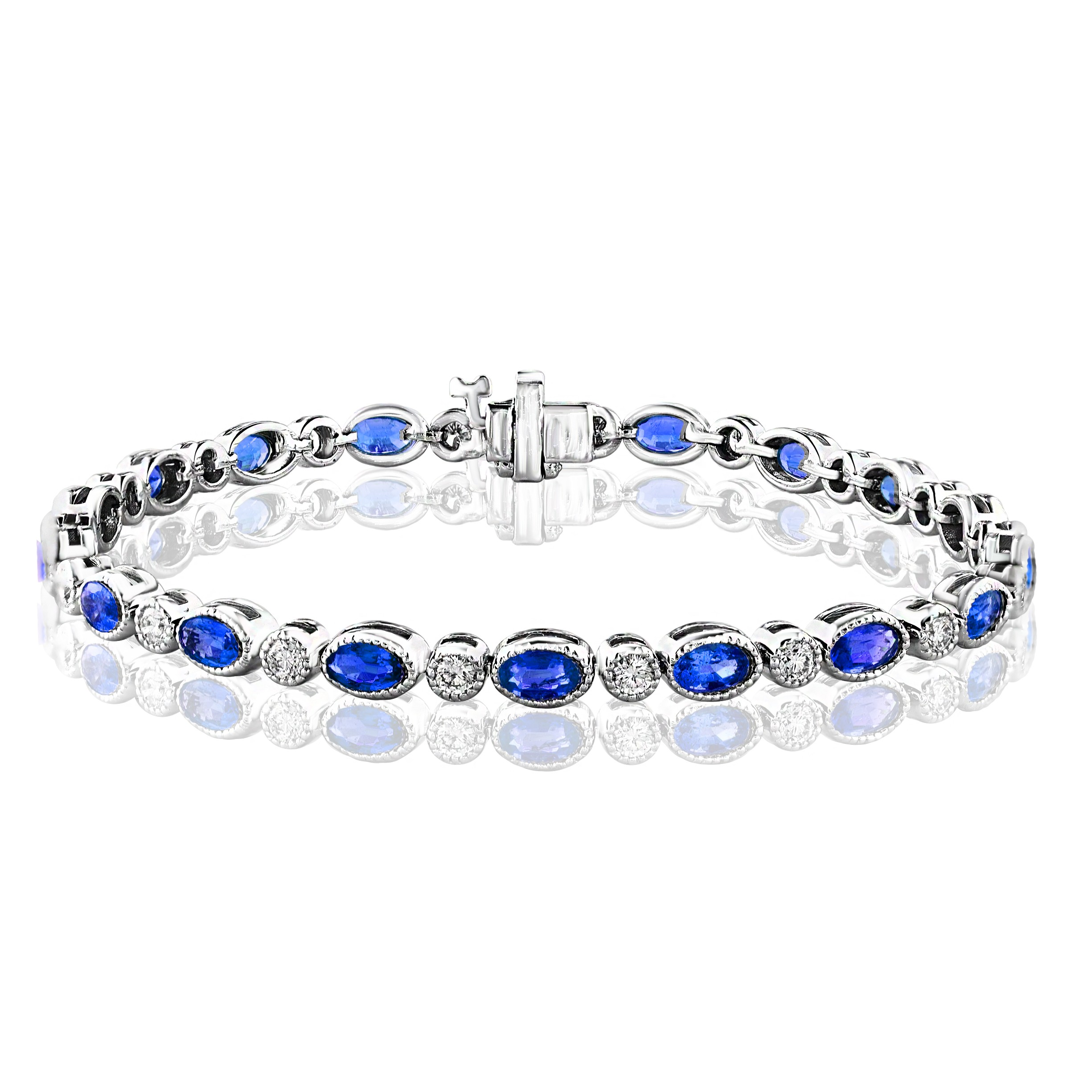 Women's 14K White Gold Sapphire Tennis Bracelet
