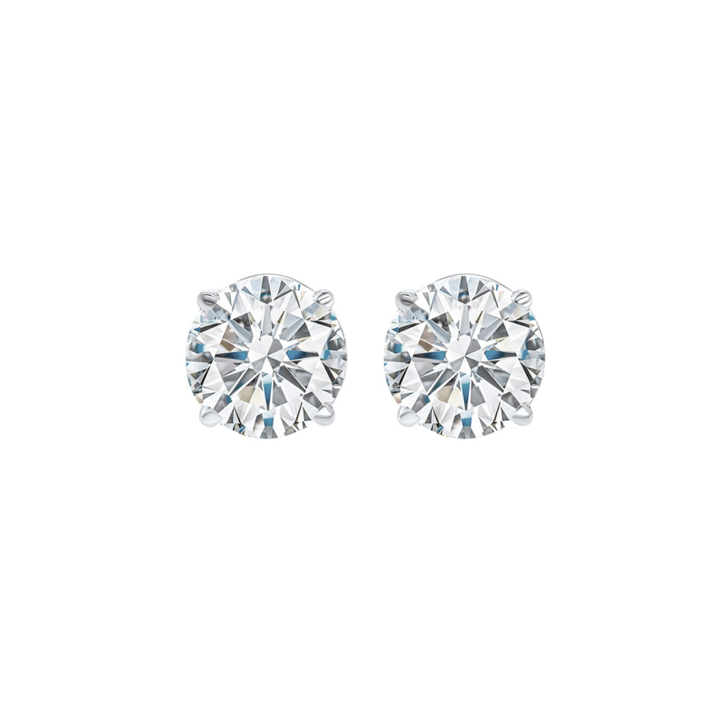 14K White Gold Diamond Stud Earrings