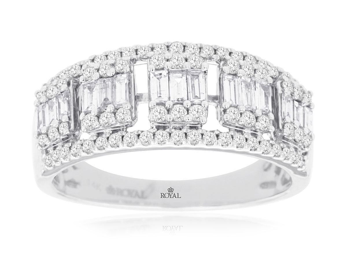 14K White Gold Diamond Cluster Ring