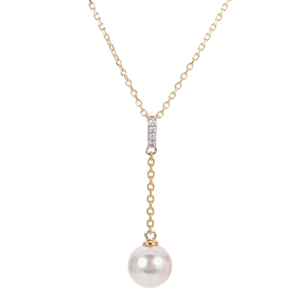 14K Yellow Gold Pearl Drop Pendant