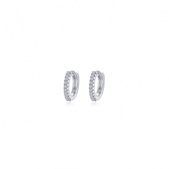 Sterling Silver CZ Hoop Earrings