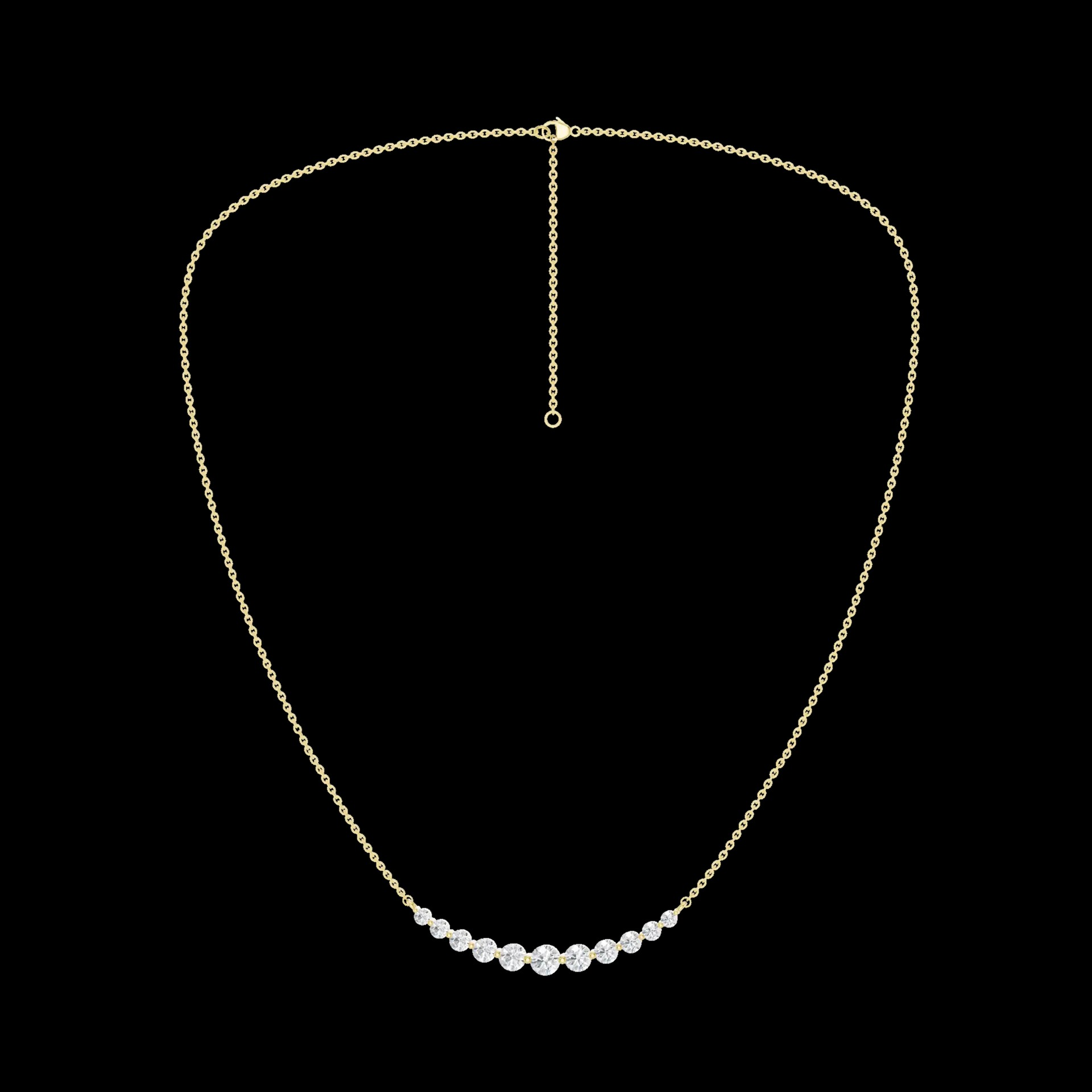 14K Yellow Gold Lab Grown Diamond Bar Necklace