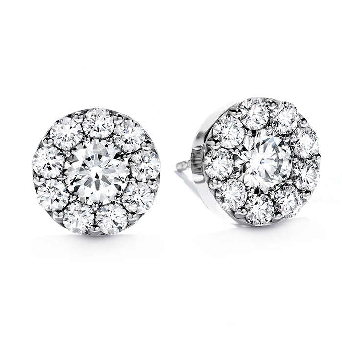 18K White Gold Diamond Stud Earrings