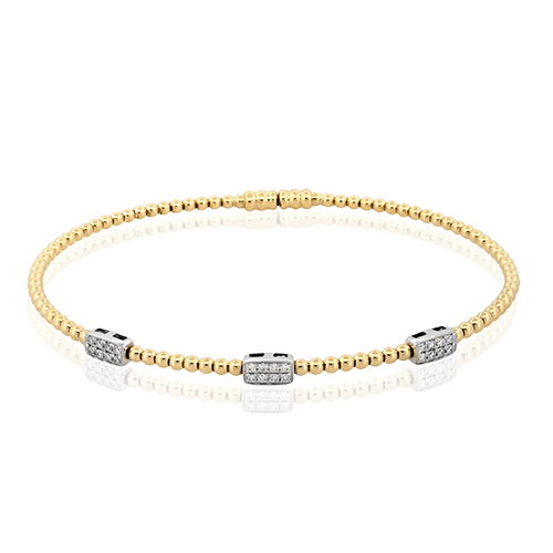 Women's 18K Two Tone Diamond Bangle Bracelet