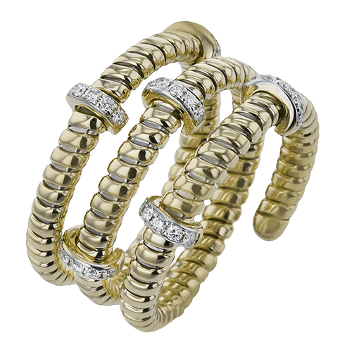 18K Two Tone Diamond Contemporary Ring