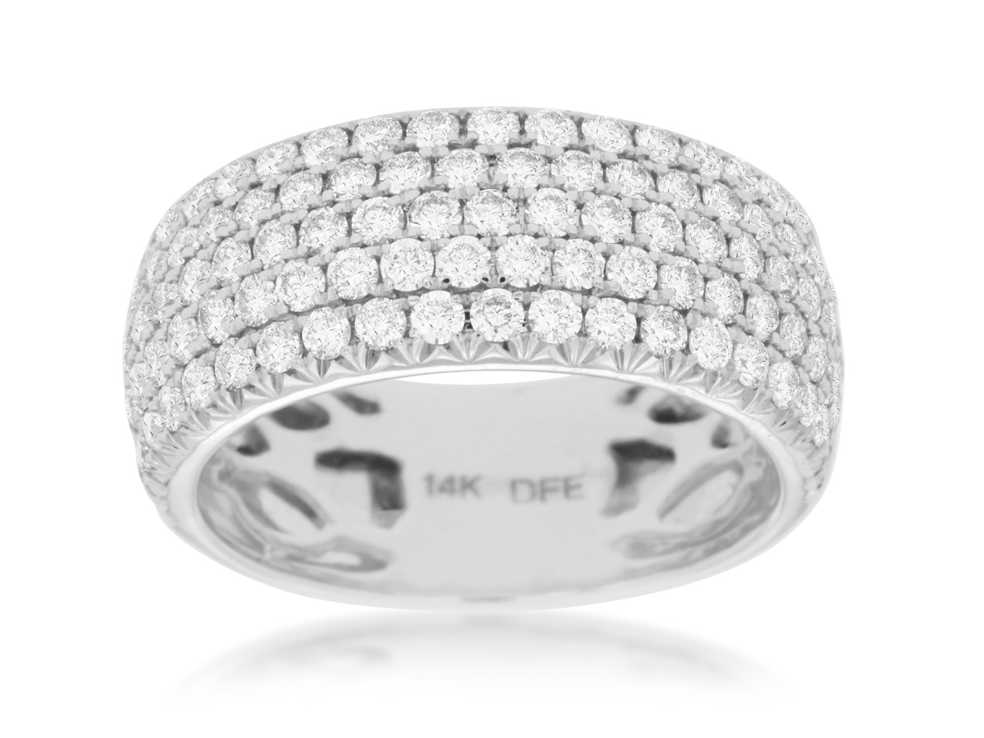 14K White Gold Diamond Wide Band