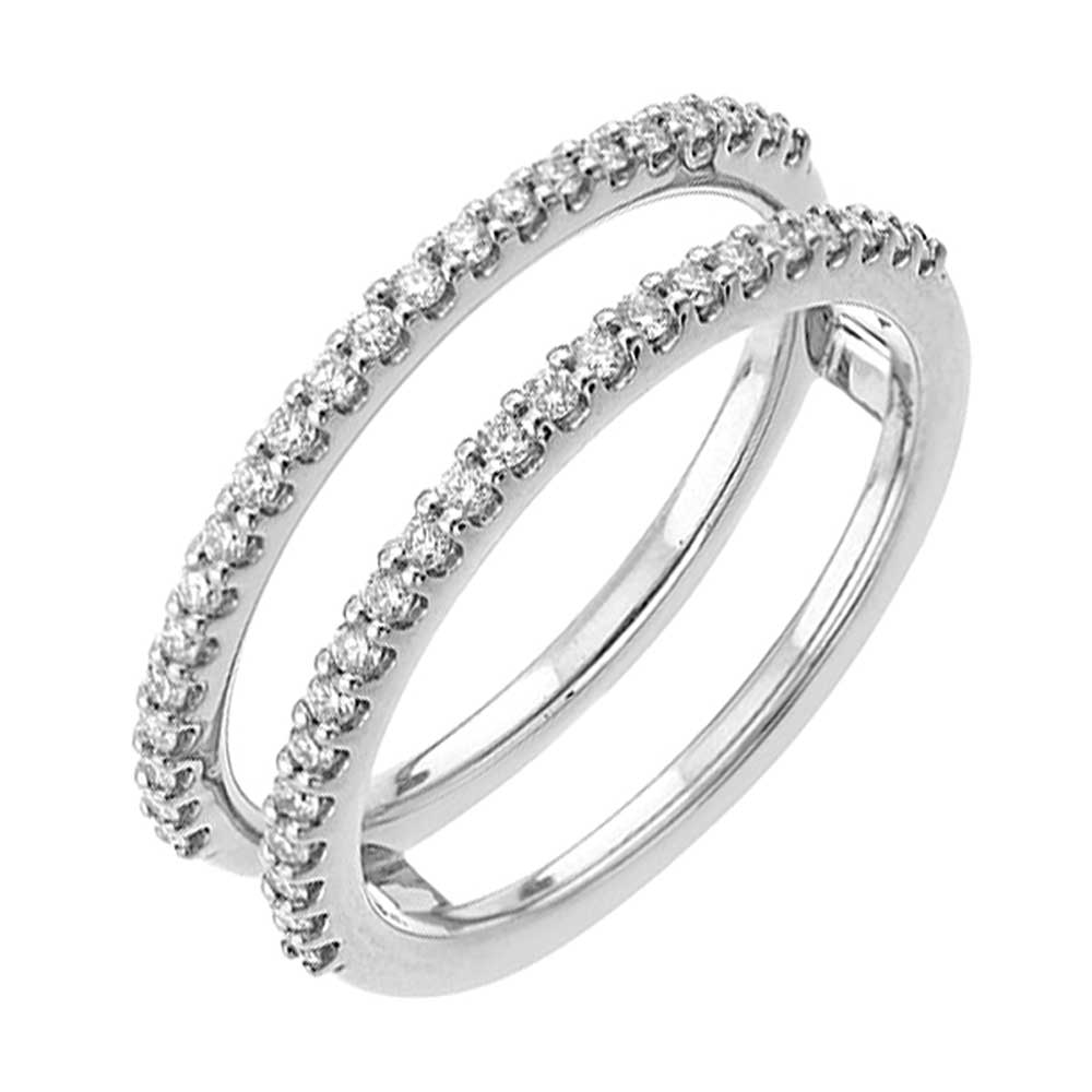 Women's 14K White Gold Diamond Ring Guard