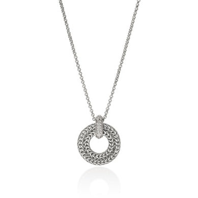 Sterling Silver Diamond Circle Pendant