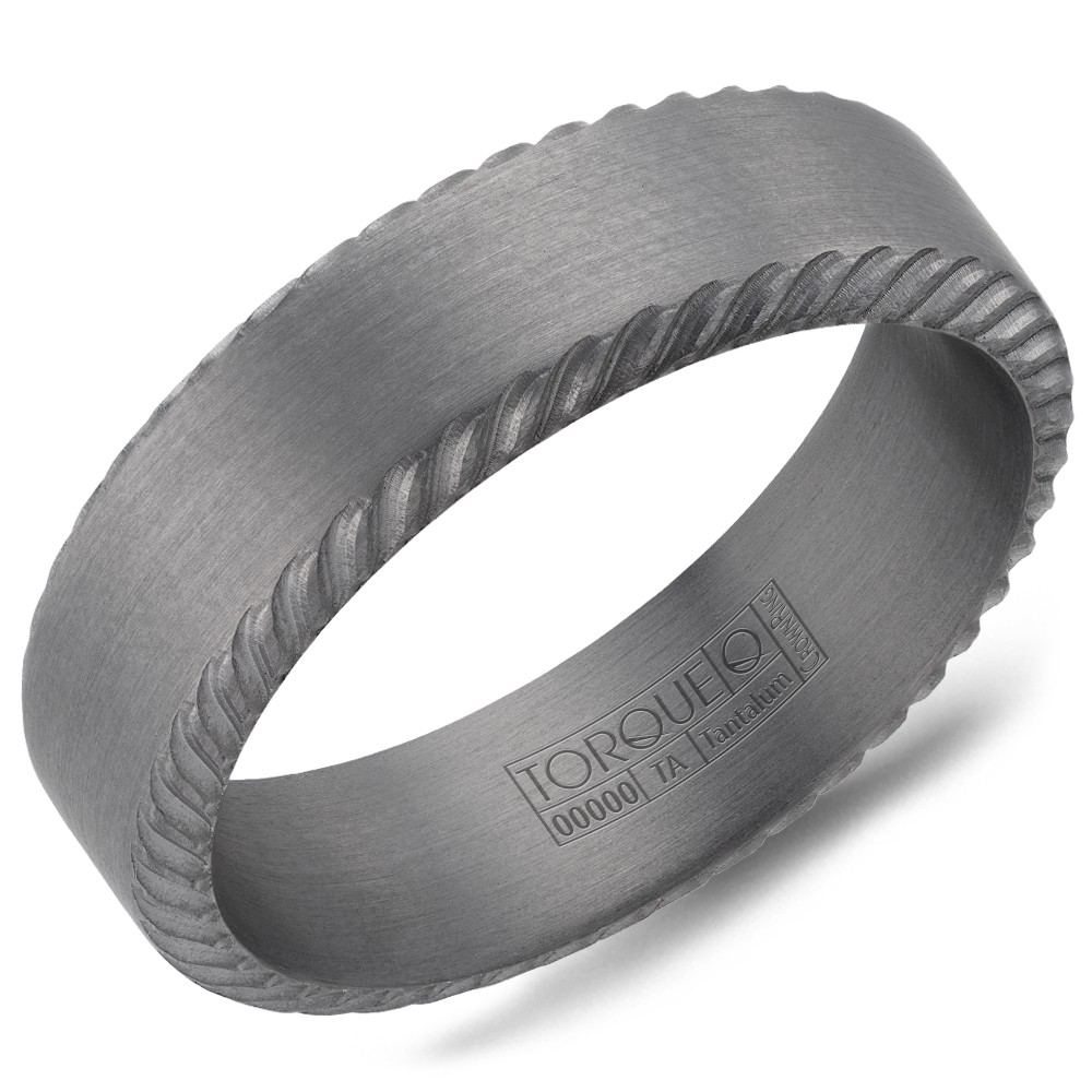 Men's Tantalum Gray Sandpaper 6.5mm Band