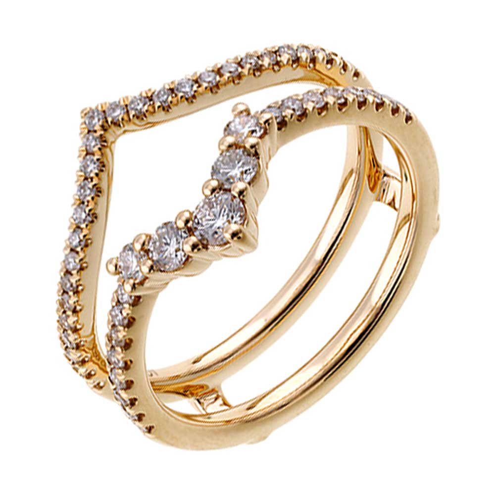 Women's 14K Yellow Gold Diamond Ring Guard