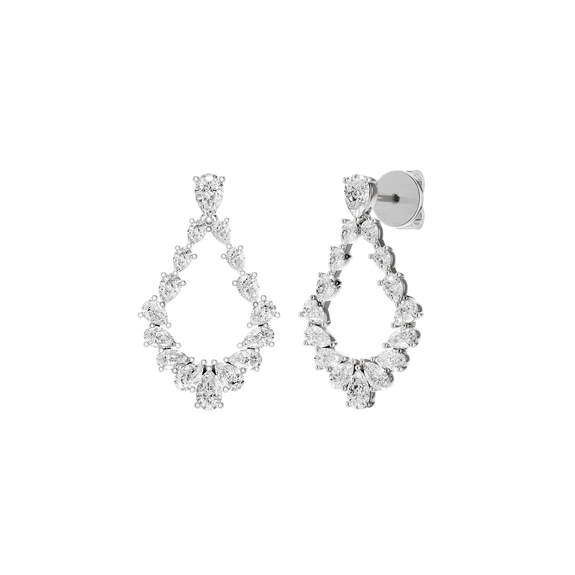 14K White Gold Lab Grown Diamond Drop Earrings