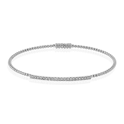 Ladies 18K White Gold Diamond Bangle Bracelet