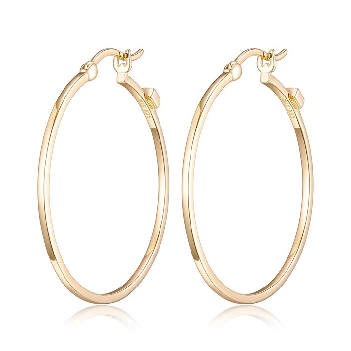 Sterling Silver Gold Plated Hoop Earrings