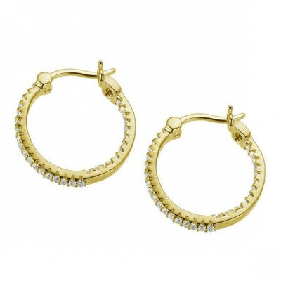 Sterling Silver Yellow Gold Hoop Earrings