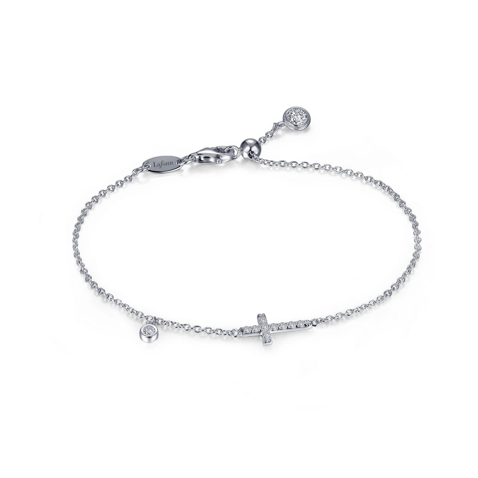 Sterling Silver CZ Cross Bracelet