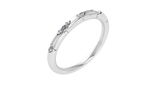 Women's 14K White Gold Diamond Flush Mount Band