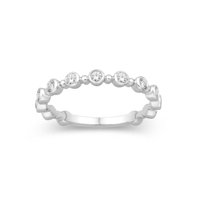 Women's 14K White Gold Diamond Bezel Set Band