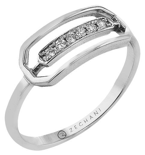 14K White Gold Diamond Contemporary Ring