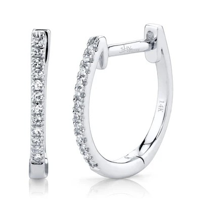14K White Gold Diamond Stud Earrings