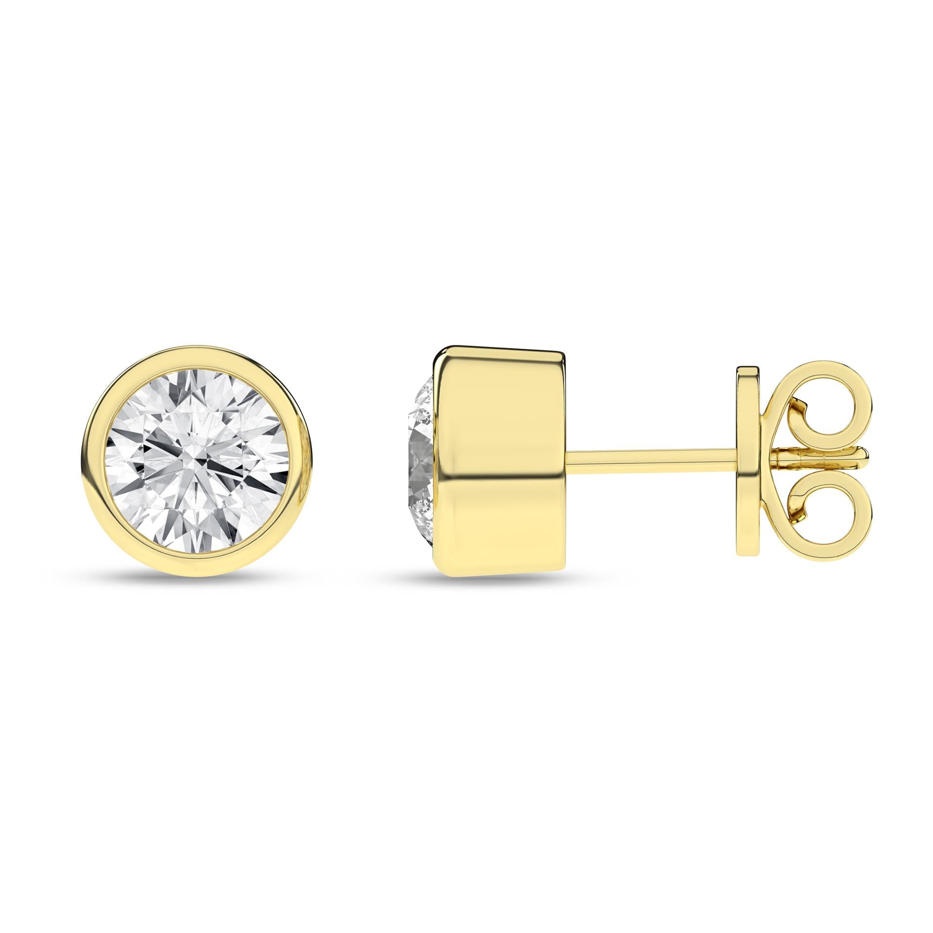 14K Yellow Gold Lab Grown Diamond Stud Earrings