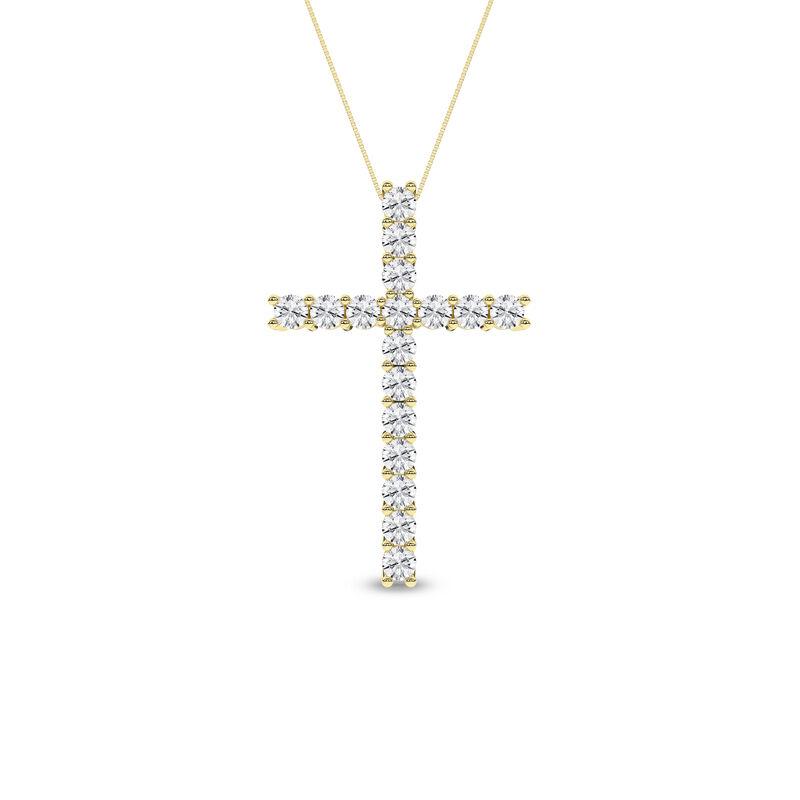14K Yellow Gold Lab Grown Diamond Cross Pendant
