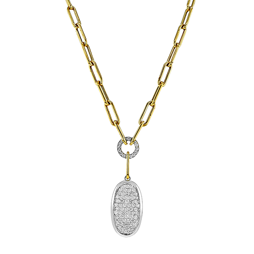 18K Two Tone Diamond Cluster Pendant