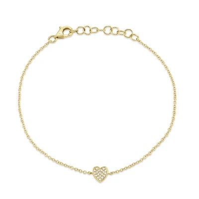 Women's 14K Yellow Gold Diamond Cable Link Bracelet