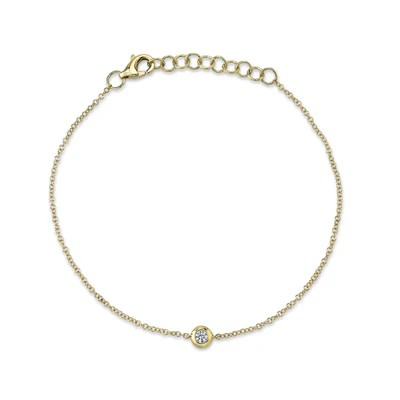 Women's 14K White Gold Diamond Rolo Bracelet