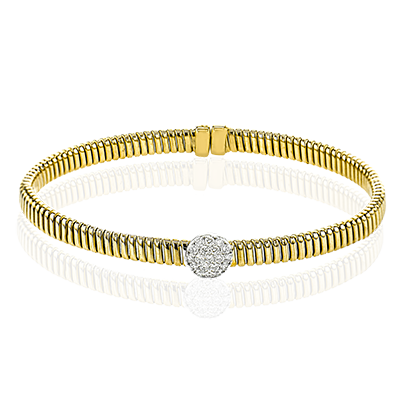 Ladies 18K Two Tone Diamond Bangle Bracelet
