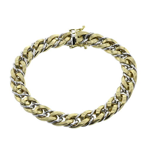 Gents 18K Two Tone Fancy Link Bracelet