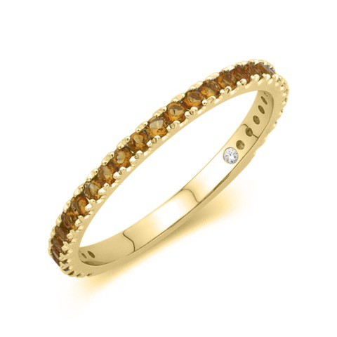 14K Yellow Gold Citrine Stackable Ring