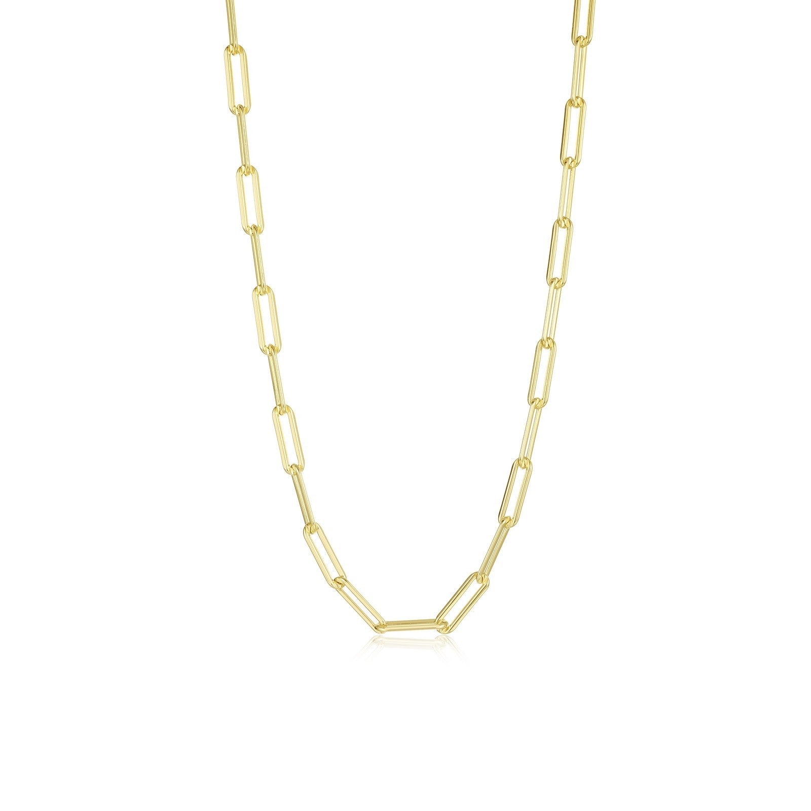 Sterling Silver Yellow Gold Plated Open Link Chain