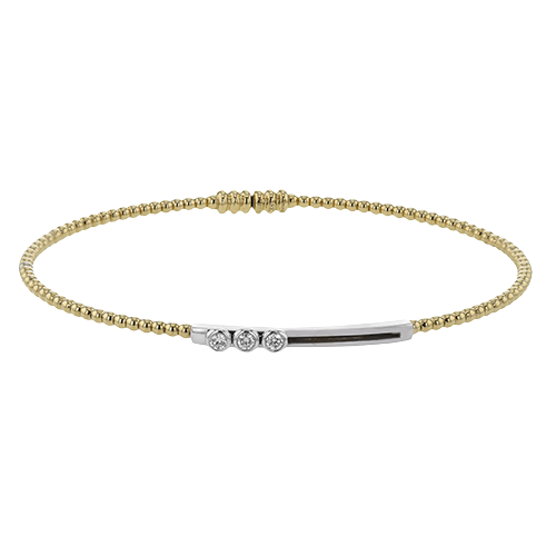Women's 18K Two Tone Diamond Bangle Bracelet