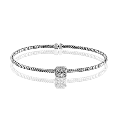 Ladies 18K White Gold Diamond Bangle Bracelet