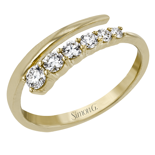 18K Yellow Gold Diamond Bypass Ring