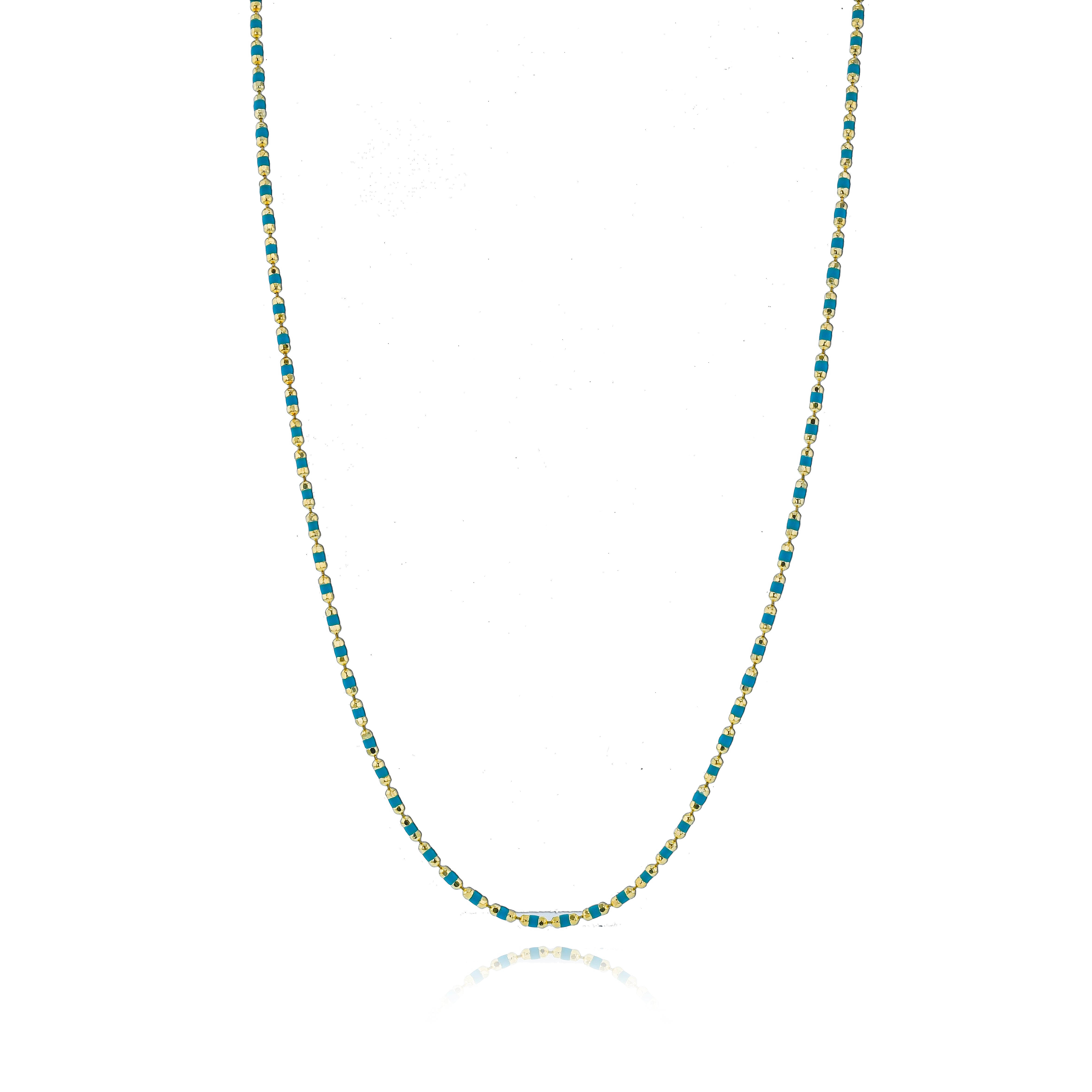 14K Yellow Gold Turquoise Beaded Necklace