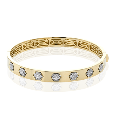 18K Two Tone Diamond Bangle Bracelet