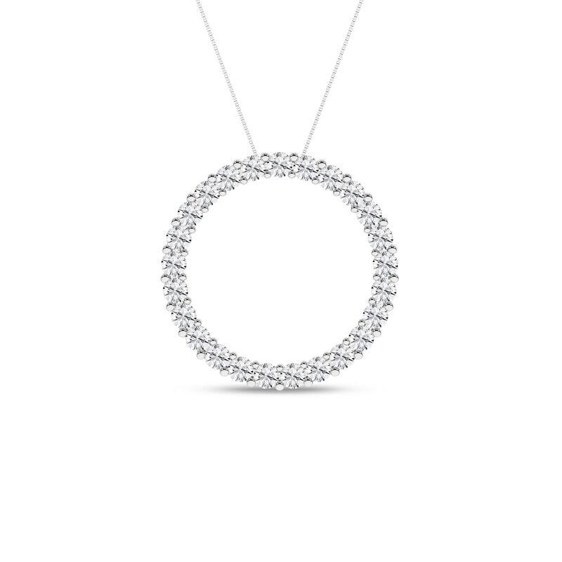 14K White Gold Lab Grown Diamond Circle Pendant