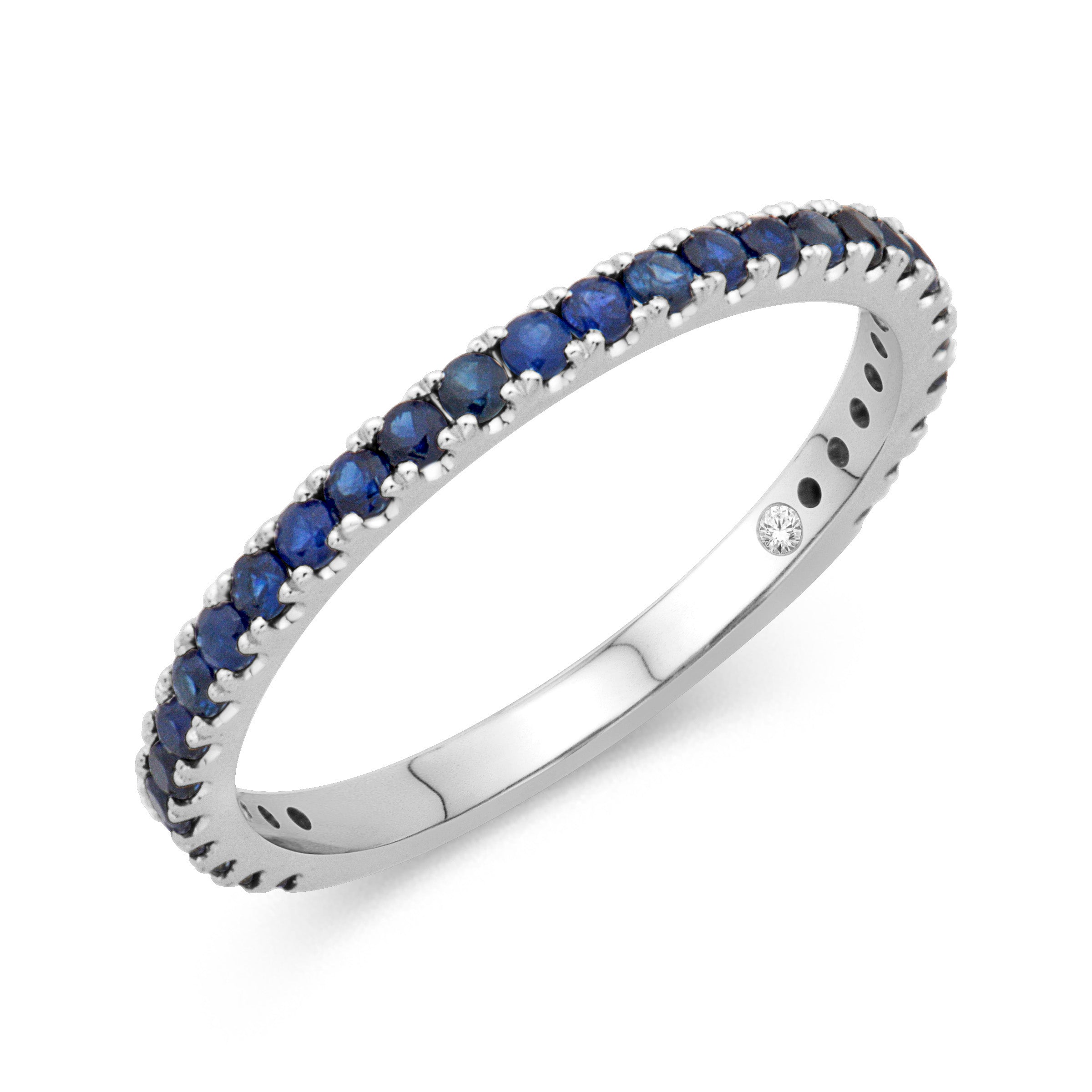 14K White Gold Sapphire Stackable Ring