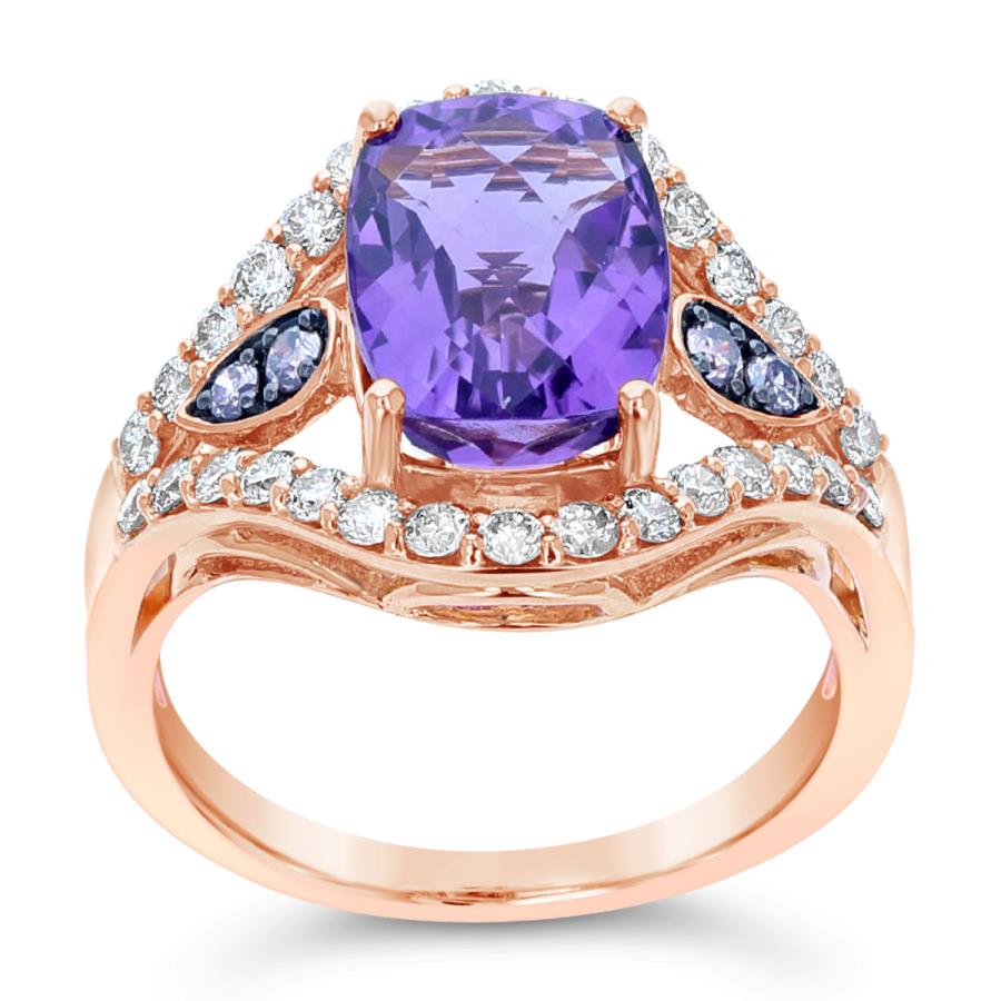 14K Rose Gold Amethyst Antique Ring