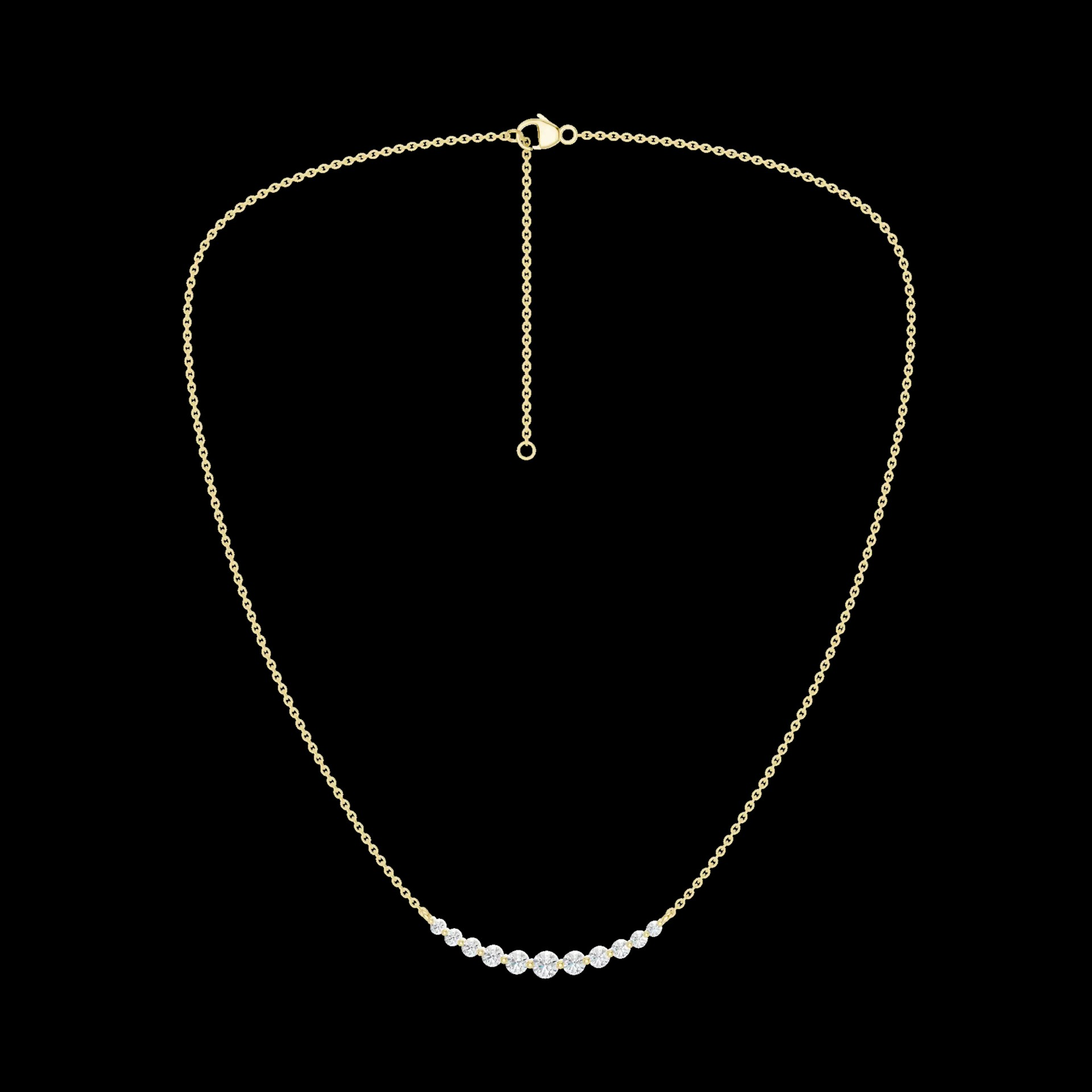 14K Yellow Gold Lab Grown Diamond Bar Necklace
